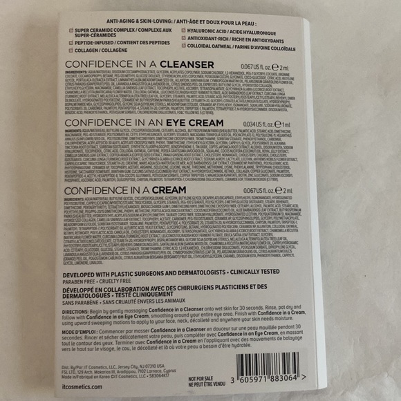 IT COSMETICS Tri-Fold 3p Confidence In A Cleanser Eye Cream & Face Cream - Picture 3 of 5